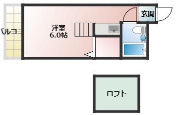 CASA元浜(ワンルーム/3階)の間取り写真