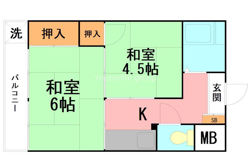 伊澤ビル(2K/3階)の間取り写真