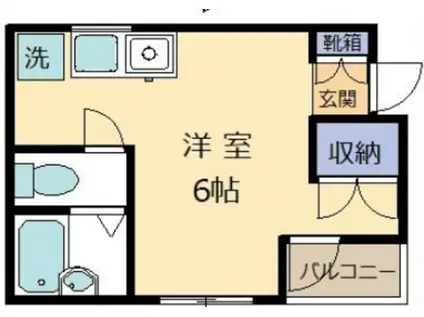 ウエシーコート向丘(ワンルーム/1階)の間取り写真