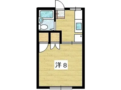 ミルキーウェイ(1K/2階)の間取り写真