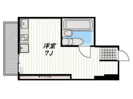 VERDE(ワンルーム/1階)の間取り写真