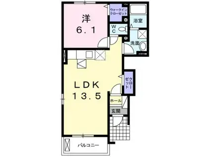 ミルキーIV(1LDK/1階)の間取り写真