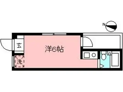 ヒルズ読売ランド(ワンルーム/2階)の間取り写真