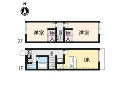 レオパレスかしの木(2DK/1階)の間取り写真