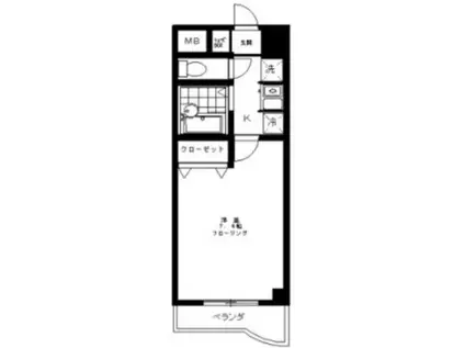 イーストパレス(1K/2階)の間取り写真