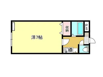 ELLE・DE堂の前(1K/1階)の間取り写真