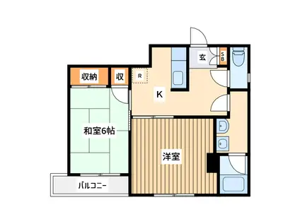 クレールメゾン北野(2K/5階)の間取り写真