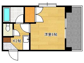 エステート三滝(1K/5階)の間取り写真