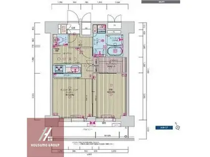 プレサンス九条グランデリーヴ(1LDK/10階)の間取り写真