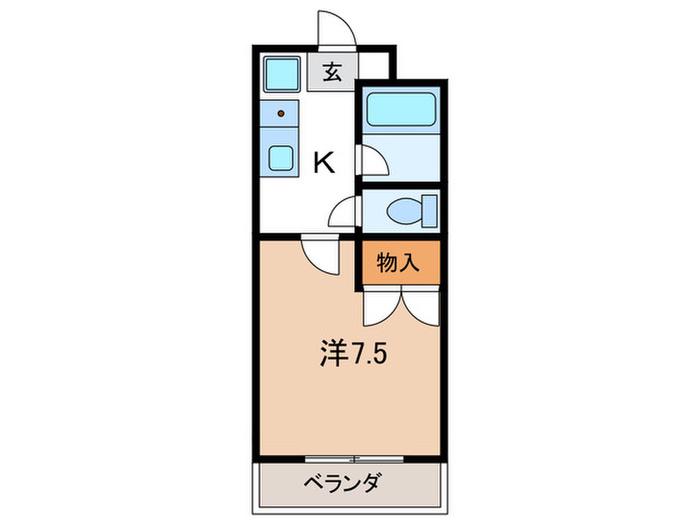 GBII(1K/2階)の間取り写真