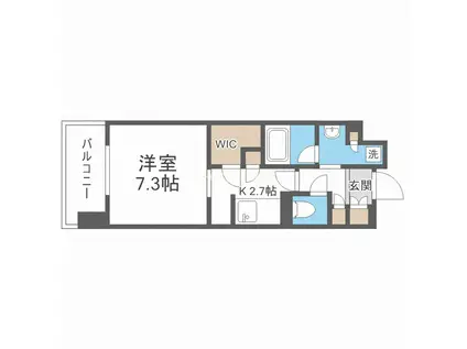 パークアクシス うつぼ公園(1K/9階)の間取り写真