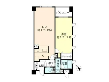 N ヒューリック目黒三田(1LDK/4階)の間取り写真