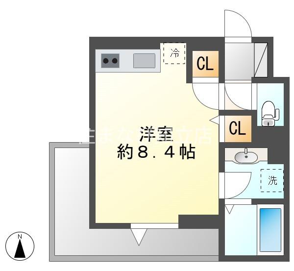 ONES (ワンルーム/2階)の間取り写真
