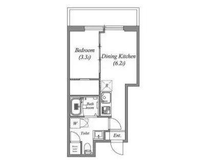 オーパスホームズ芝公園(1DK/5階)の間取り写真
