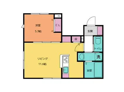 OG CATS(1LDK/1階)の間取り写真