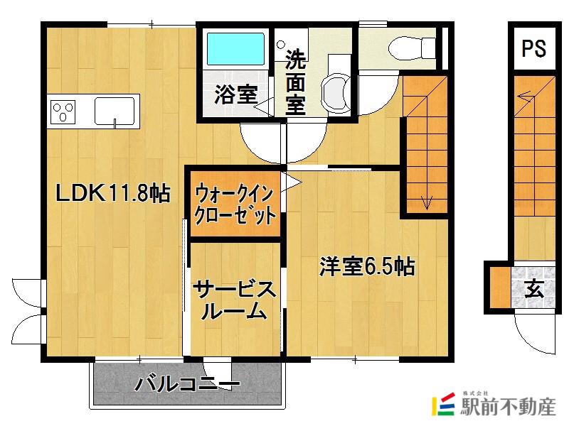 レスポワール・サラ II棟(1SLDK/2階)の間取り写真