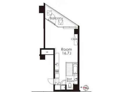 カスタリア広尾(ワンルーム/8階)の間取り写真