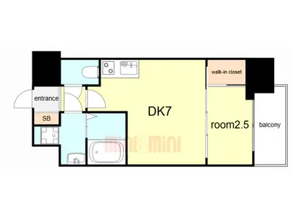 セレニテ神戸西エクラ(1DK/6階)の間取り写真