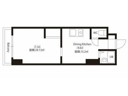 ホリホックイン人宿(1DK/3階)の間取り写真