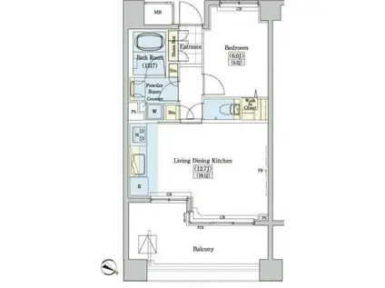 レジディアタワー上池袋タワー棟(1LDK/5階)の間取り写真