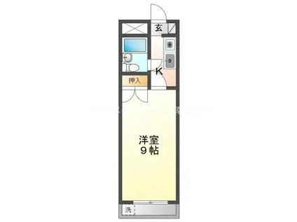 アーバンハイツ石塚(1K/1階)の間取り写真