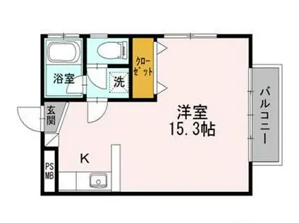 ハピネス本郷(ワンルーム/1階)の間取り写真