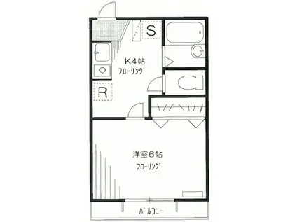 カルム下高井戸(1K/2階)の間取り写真