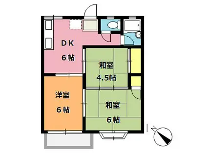 カーサ上尾本町(3DK/1階)の間取り写真