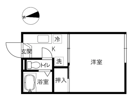 ハイツ白馬(1K/2階)の間取り写真