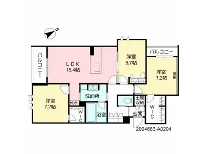 シャーメゾンステージ青葉(3LDK/3階)の間取り写真