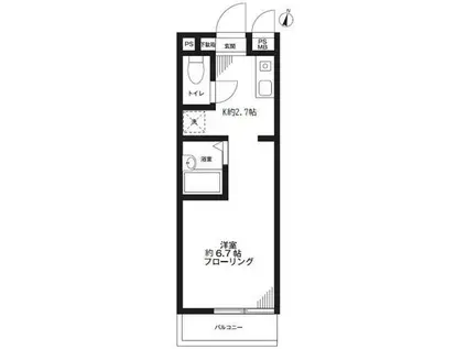 パインコーポ(1K/2階)の間取り写真
