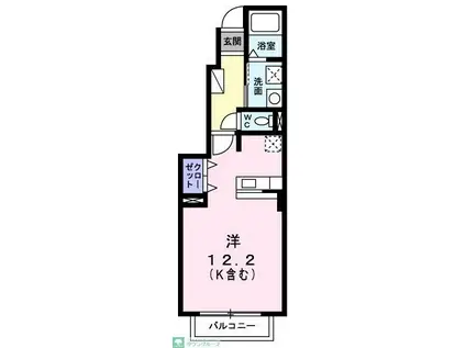 ルミエールI(ワンルーム/1階)の間取り写真