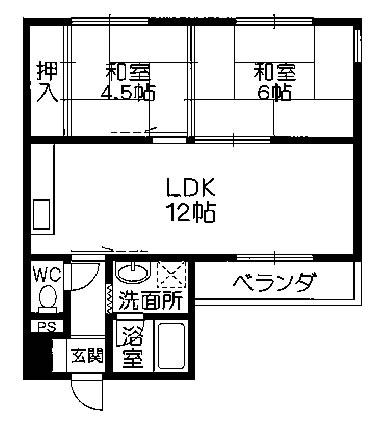 セルバ山本I(2LDK/2階)の間取り写真