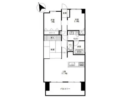 アルファステイツ野里(3LDK/13階)の間取り写真