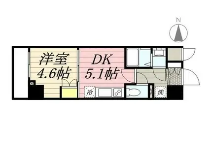 PASEO本所吾妻橋(1DK/4階)の間取り写真