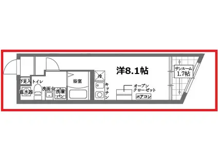 ココキューブ北千住II(ワンルーム/3階)の間取り写真