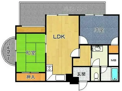 ソレイユ神田(2LDK/6階)の間取り写真