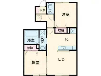 グランボナール(2LDK/1階)の間取り写真