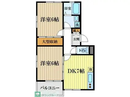 MH小平(2DK/1階)の間取り写真