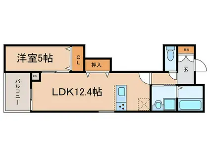 シーズンズ仁川(1LDK/3階)の間取り写真