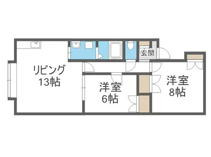グローバル発寒C(2LDK/2階)の間取り写真
