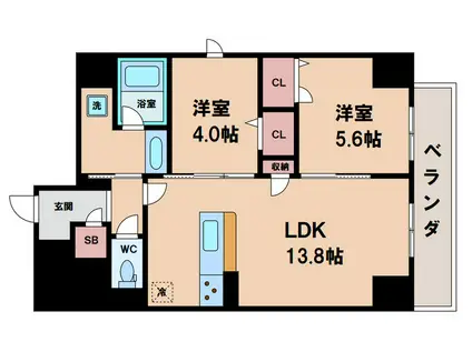 MAISON DE AZURE(2LDK/9階)の間取り写真