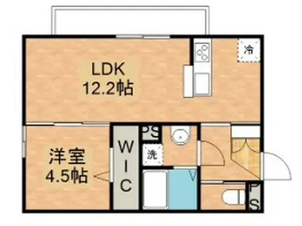 HONULEA仙北(1LDK/2階)の間取り写真