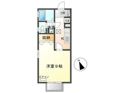 ラ・プルミエ(1K/2階)の間取り写真