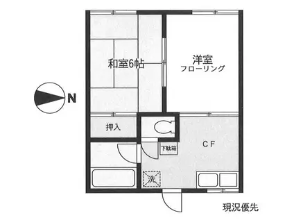 パールハイム(2K/2階)の間取り写真