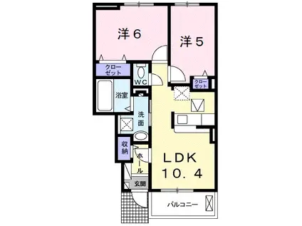 ミレグランデIII(2LDK/1階)の間取り写真