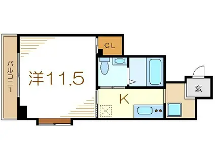 ドエル・しのざき(1K/4階)の間取り写真