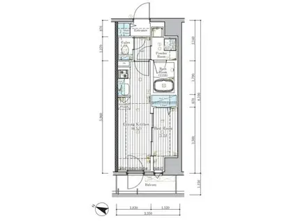 ミライズ横濱サウスレジデンス(1DK/7階)の間取り写真