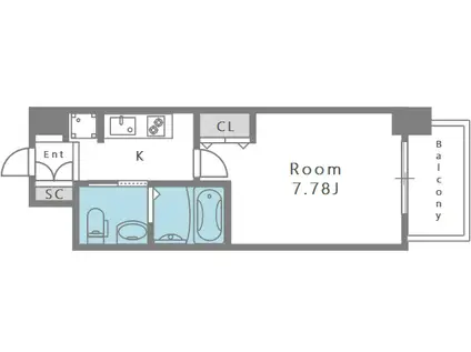 プライマル大阪天満宮(1K/7階)の間取り写真