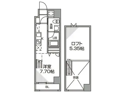 ルアンシナル(ワンルーム/6階)の間取り写真